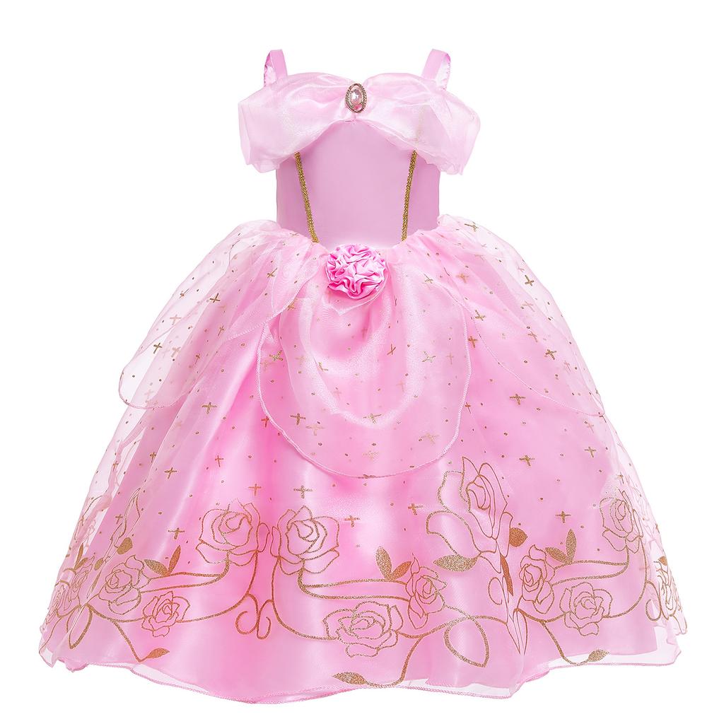 Sleeping Beauty Costume Play Princess Carnival Aurora Birthday Princess Party Dress Halloween Apparel Purim Fairy Vestido