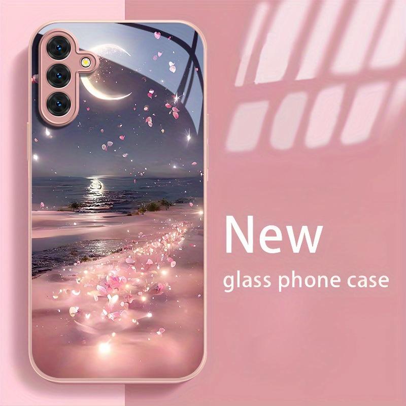 Pink Night Sea Floral Phone Case for Samsung Galaxy S26 S25 S24 S23 S22 FE Ultra Plus Fashion Phone Cases Carcasa Glass Fundas