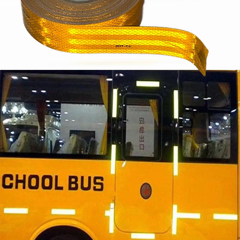 1/3/5/10M DOT-C2 Reflective Safety Tape Yellow Conspicuity Waterproof Reflector Sticker For Vehicles Trailers Boats Sign