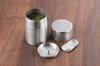 Yoshikawa Kogyo Stainless Steel Tea Caddy (Large) Saya Pattern, Wooden Box Included, Tsubame-Sanjo, Japan, Gift Wrapping Available, YJ3616