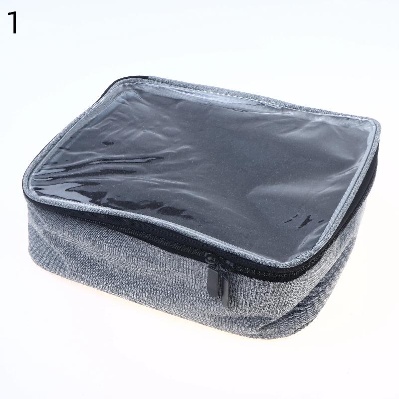 30-Slot Nail Polish Storage Bag, Black Gray Portable Hand-Held Large Cosmetic Bag, Holds Up To 30 Bottlessmall Clear Nail Polish