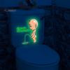 Toilet Decal Sticker Letter Design Detachable Self-adhesive Waterproof Luminous Child Pee Wall for Home