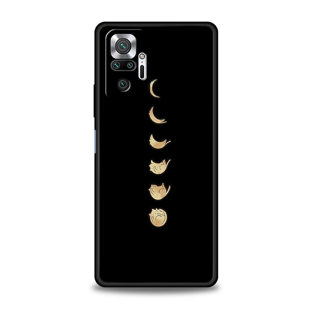 Cartoon Cat Phone Case For Xiaomi Redmi Note 14 13 5G 10 11 12 Pro Plus 4G 14C 13C 12C 10C Black Cover