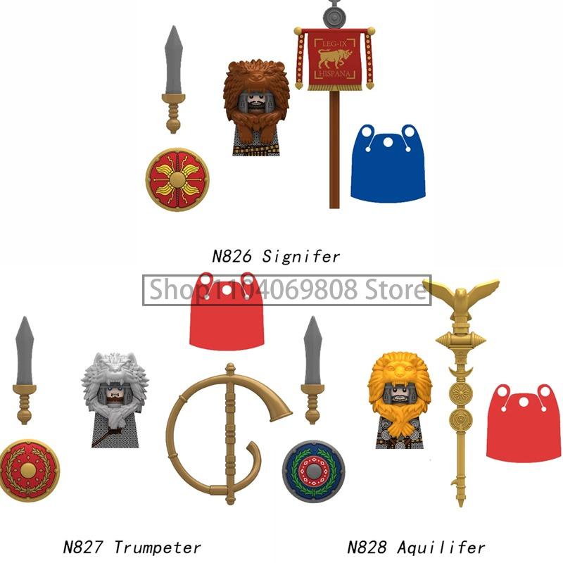 MOC Medieval Military Figures Building Blocks Castle Militia Soldier Dragon Gothic Knight Helmets Swords Shield Bricks Toys N06