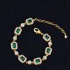 Simulation Jewelry Micro-Inlaid Green Diamond Gold Light Luxury Temperament Bracelet Spot