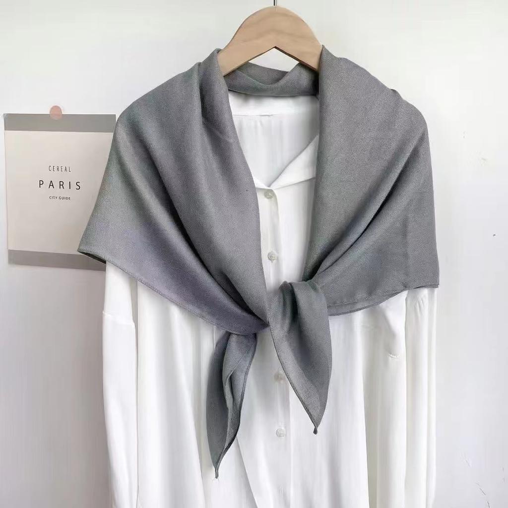 Women S Solid Color Large Square Scarf 90x90cm Casual Headscarf