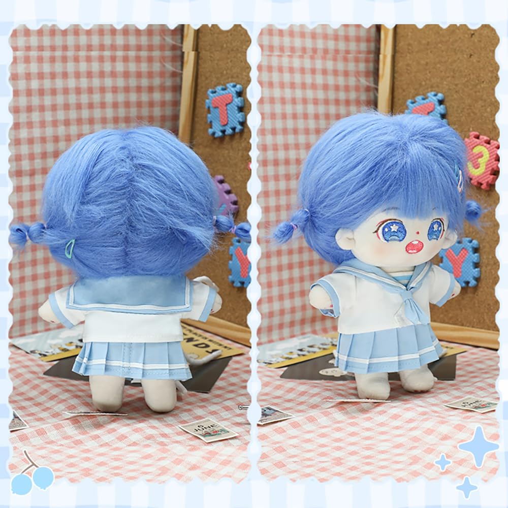 niannyyhouse 20cm stuffed toy clothes tie dress shirt JK skirt sailor uniform cotton doll accessories dress-up (blue)