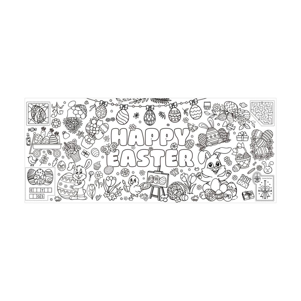 Póster para Colorear de Pascua Mantel de Papel Desechable para Fiestas Infantiles 76 * 183 cm Usado Para Fiestas Cultivando las Manos de los Niños