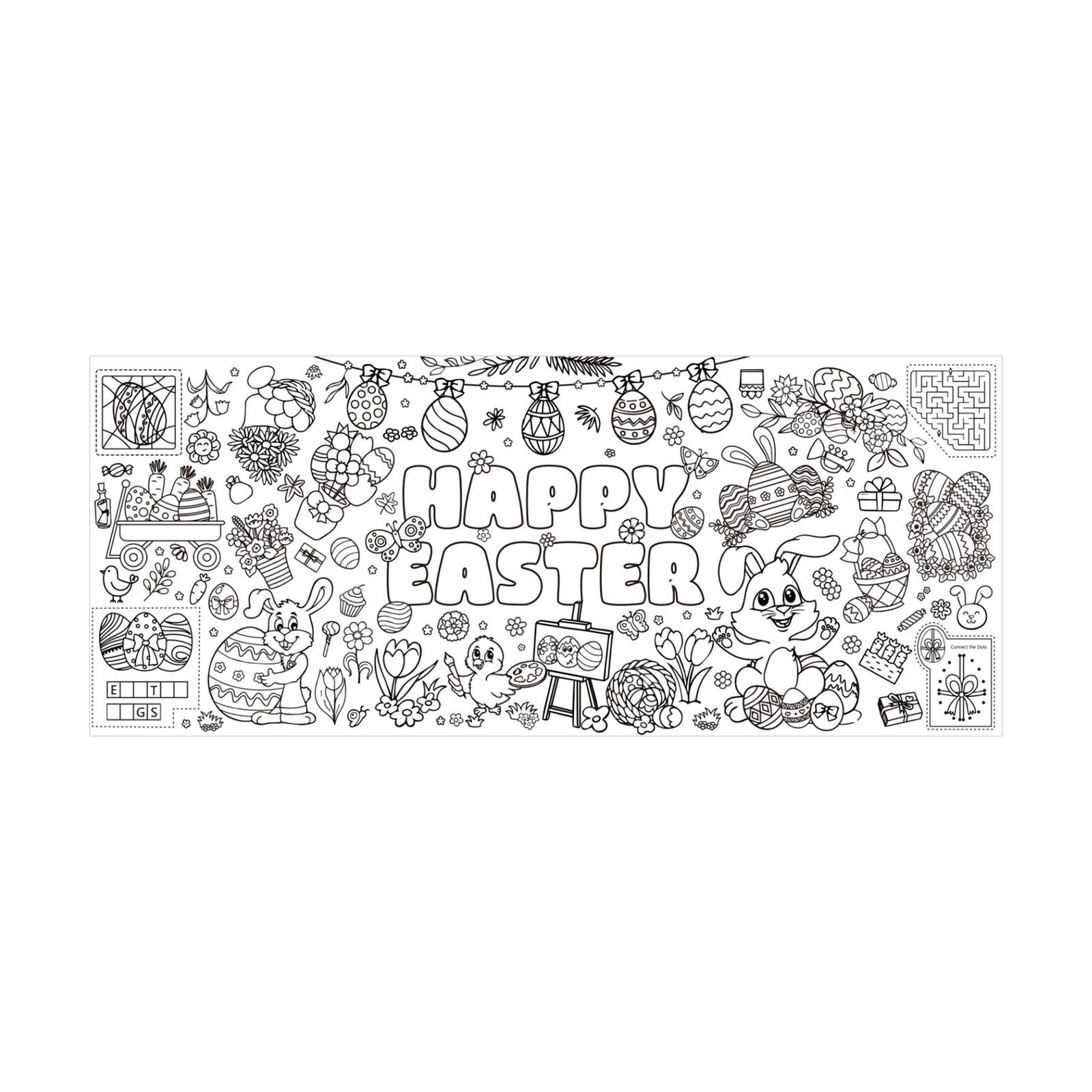 

Easter Coloring Poster Children s Party Disposable Paper Tablecloth 76 * 183cm Used For Parties Cultivating Children s Hands