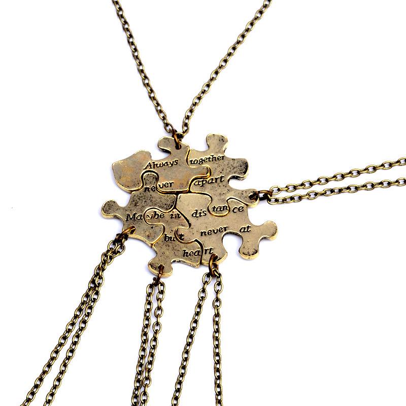 Multi-Person Diamond Heart & Letter Necklace for Girlfriends