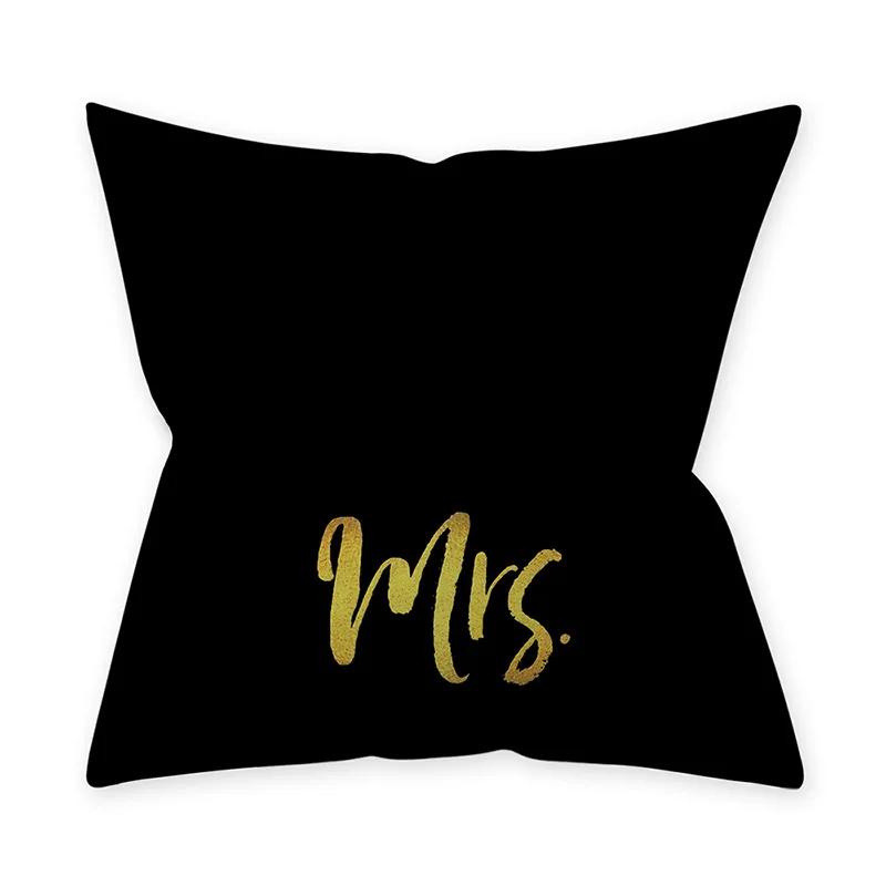 Golden Black Pattern Decorative 45*45CM Cushion Cover Polyester Throw Pillowcase Sofa Home Car Decorative PillowCover