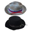 Eye Catching Western Hat Cosplay Costume Hat Stage Show Props Hat Halloween Costume Woven Belt Hat Carnivals Party Props