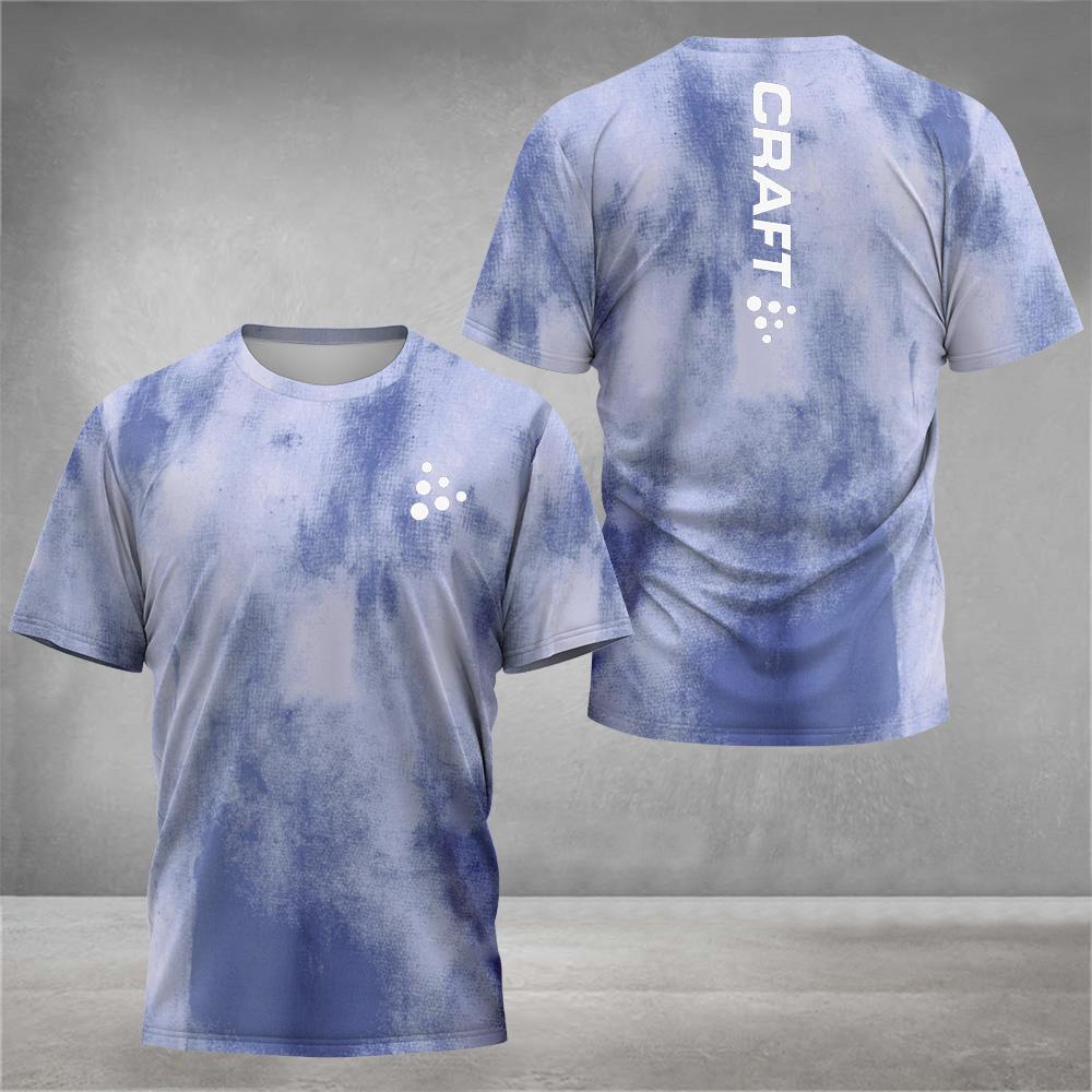 Letní pánské módní ležérní tričko s kulatým výstřihem a potiskem tie dye, 3D potisk, nové rychleschnoucí krátkorukávé tričko na badminton a tenis