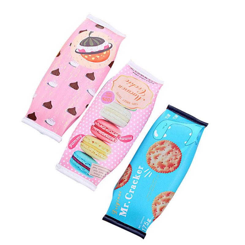 Student Pencil Case: Creative Macaron Cookie Design for Girls