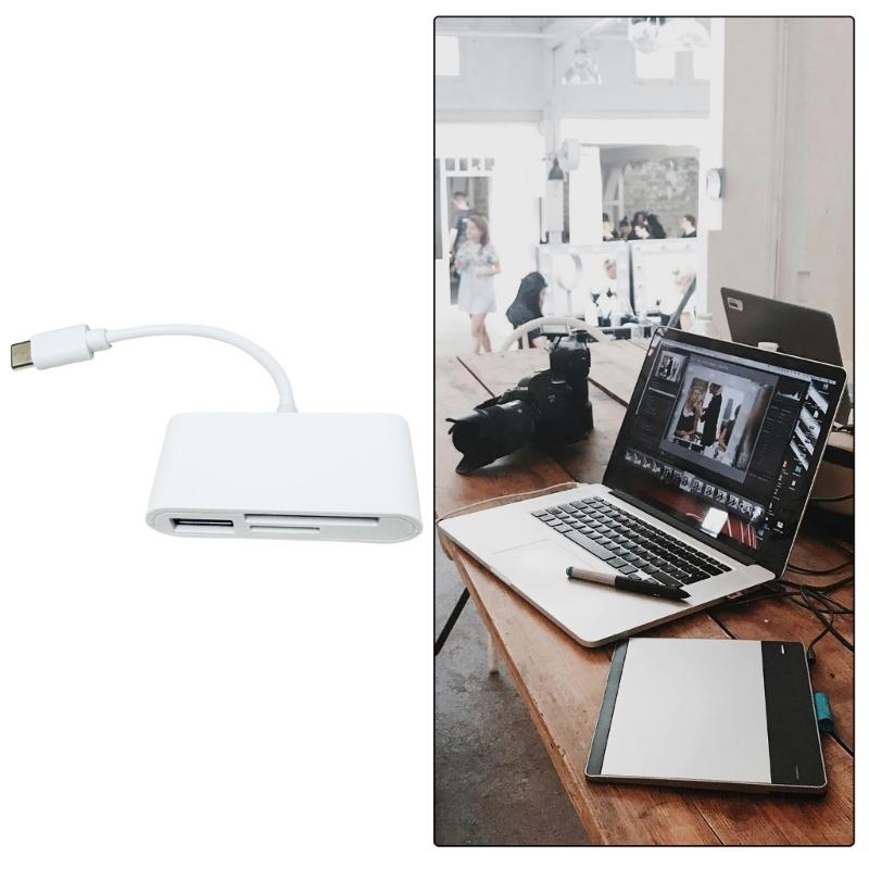 USB C TF Card Reader for PC Memory Card with USB Port Card Reader for Camera Memory Card Reader Simultaneously Read