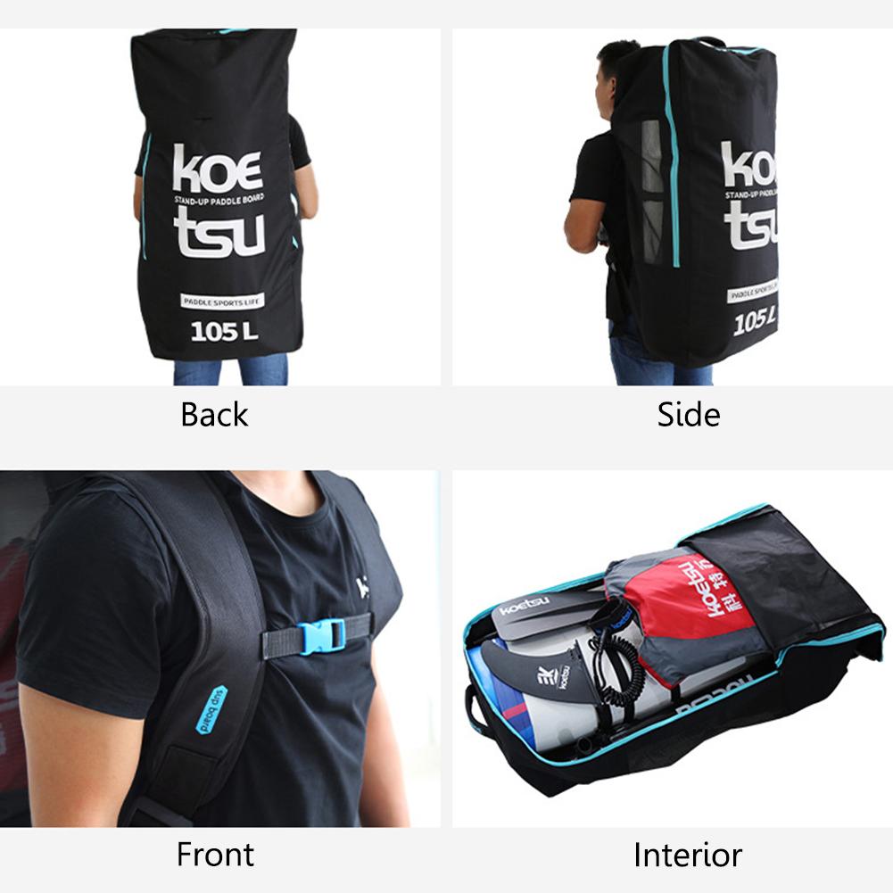 Oxford Portable with Side Small Pocket Large Capacity 80L/105L Inflatable Paddleboard Storage Organizer Bag Surfing Accessories