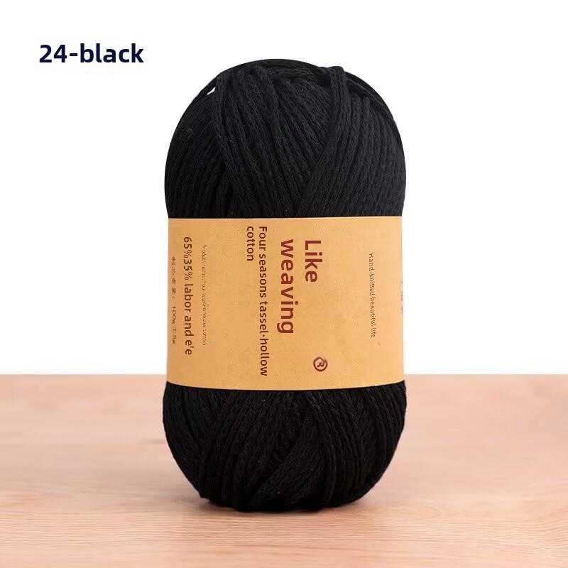Round 2mm Cotton-Linen Yarn for DIY Crochet Bags & Hats