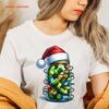 Pickle Jar Christmas Lights T Shirt DTG PrinT for Unique Holiday Design Fun and Festive Top Idea Vintage Washed Streetwear