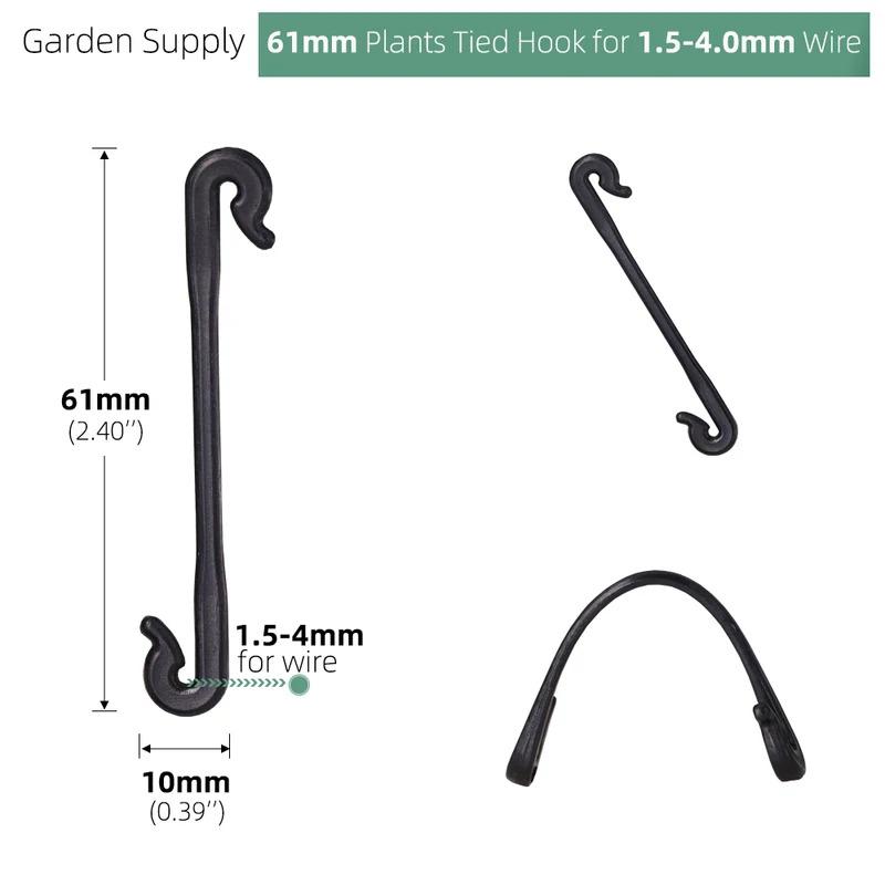 200pcs Garden Plants Vines Fixed Clips for Kiwi Grape Cucumber Tomato Tied Buckles Lashing Hook Stems Fastener Gadgets Grafting