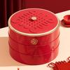 Snack-Servierschale Kunststoff Unterteilt mit Deckel Chinesisches Knotenmuster für Frühlingsfest Nüsse und Rosinen Aufbewahrungsbox