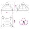 Party Tent with Roof Gray and Orange 400 x 400 x 320 cm