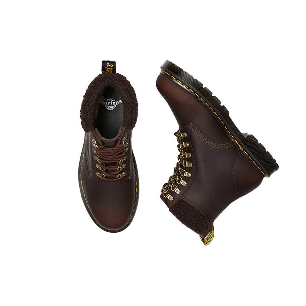 Dr. Martens 1460 Wintergrip Fleece Leather Boots 'Cocoa Dark Brown' Men's 26091247