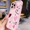 Pink cartoon heart-shaped design phone case suitable for iPhone 17 16 15 14 13 12 11 Pro/Max/Plus anti drop and shockproof