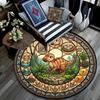 Dinosaur Kingdom Glass Round Area Rug Under Office Chairs Bedroom Living Room Home Decor