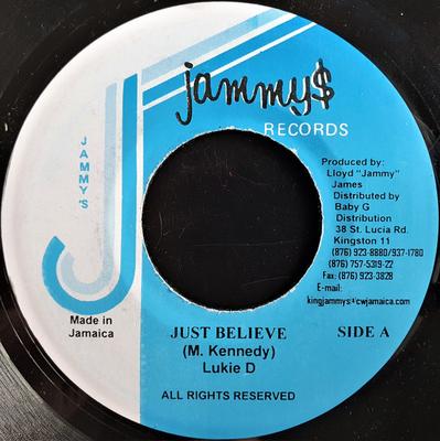 7inch Record LUKIE D - Just Believe NONE Jammy's Records Jamaica Reggae, Ska & Dub Used