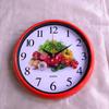 Wall clock household clock fruit cartoon digital simple round arc edge 26cm wall clock