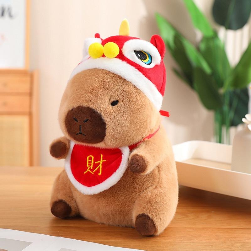 Cartoon Cute Capybara Doll Plush Toy Christmas Capybara Doll Children Soothe Rag Doll Girl Birthday Gift