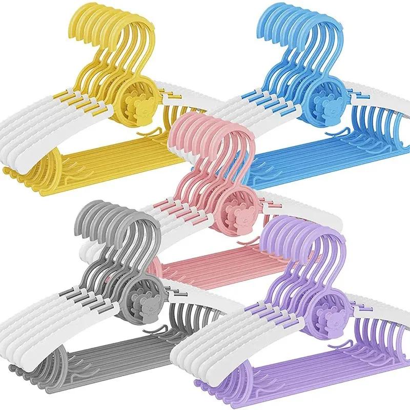 

Вешалка для детской одежды, нескользящая, регулируемая, вешалка для хранения, милый детский органайзер для одежды, шкаф для детей 5PCS серый