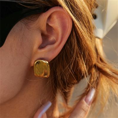 New Irregular Metal Earrings For Women Retro Trendy Earrings Design Simple Temperament Senior Fashion Jewelry