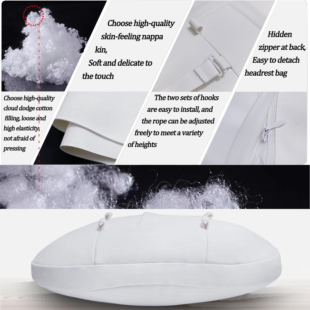 Coussin de nuque en cuir floqué pour siège auto Tesla Model 3 Y, coussin de nuque doux à mémoire de forme, appui-tête de haute qualité, soutien lombaire