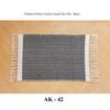 Handwoven Cotton Fishbone Pattern Floor Mat, Machine Washable, Long Strip Design for Bedside or Cloakroom
