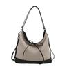 Niche retro splicing tote bag women's 2025 new trendy shoulder bag multi-functional large-capacity backpack