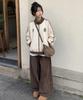 MOZMOZ Fleece Emblem Track Top Cream