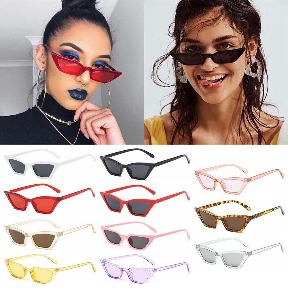 Women Uv400 Eyewear Vintage Sunglasses Sun Glasses Cat Eye Small Frame