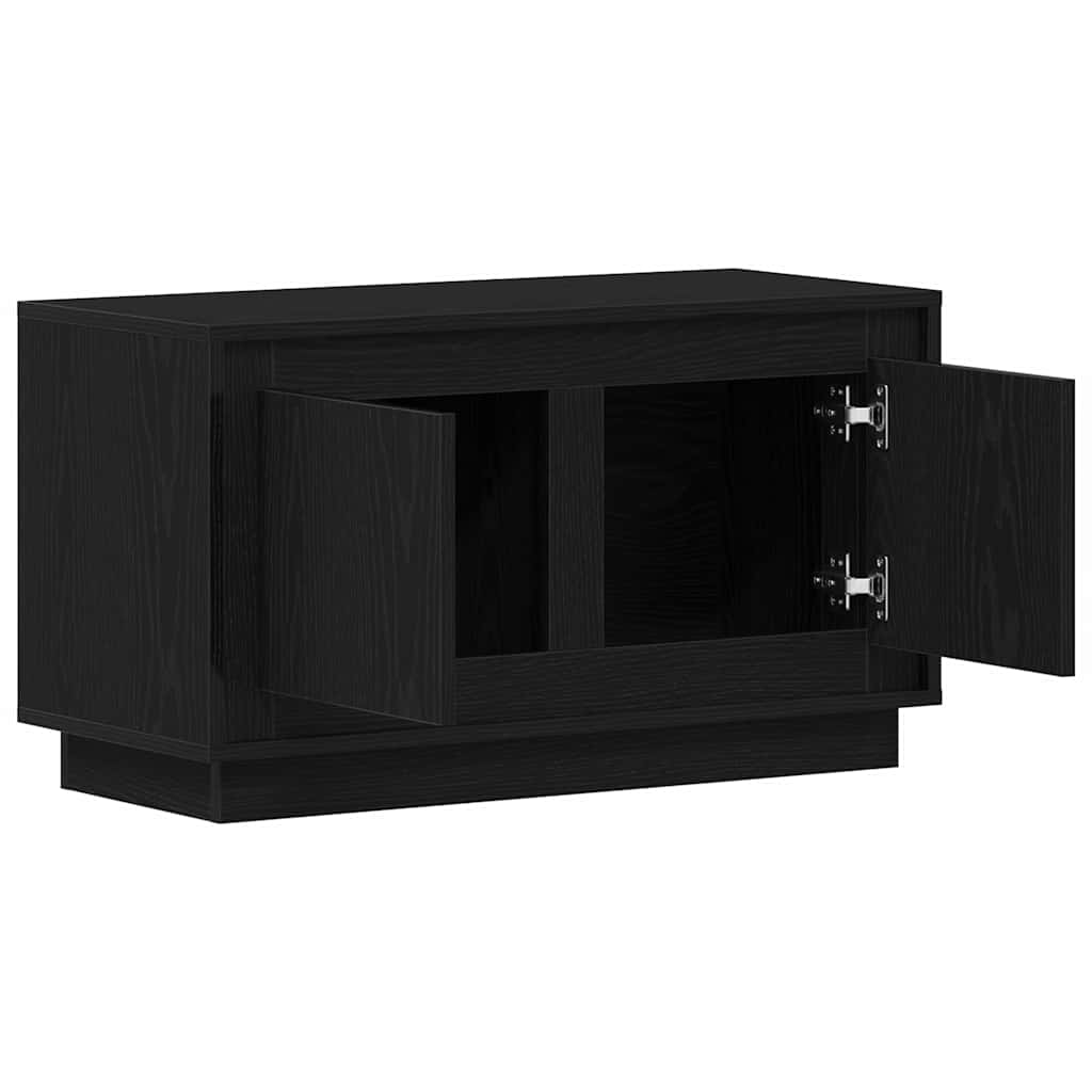 TV Cabinet in Black Oak Look 80 x 35 x 45 cm Engineered Wood