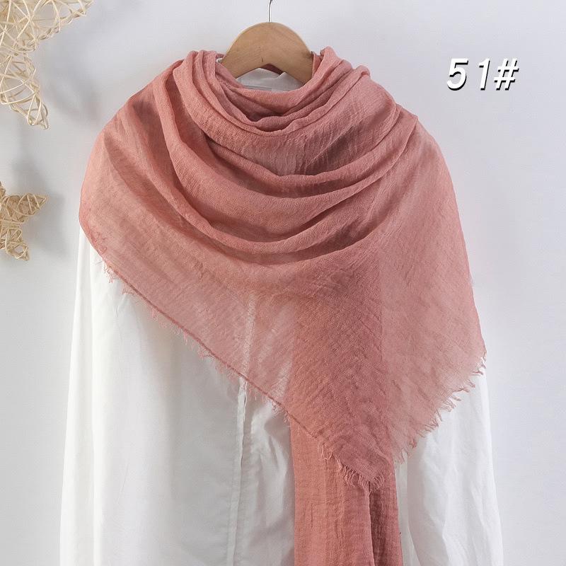 Sciarpa da donna in cotone lino seta - Per tutte le stagioni, colore unito, versatile foulard per testa e parasole