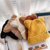 Kawaii for Cat Ears Hats Cute Cap Solid Color Hat Wool Knit Hat Earprotect All-m