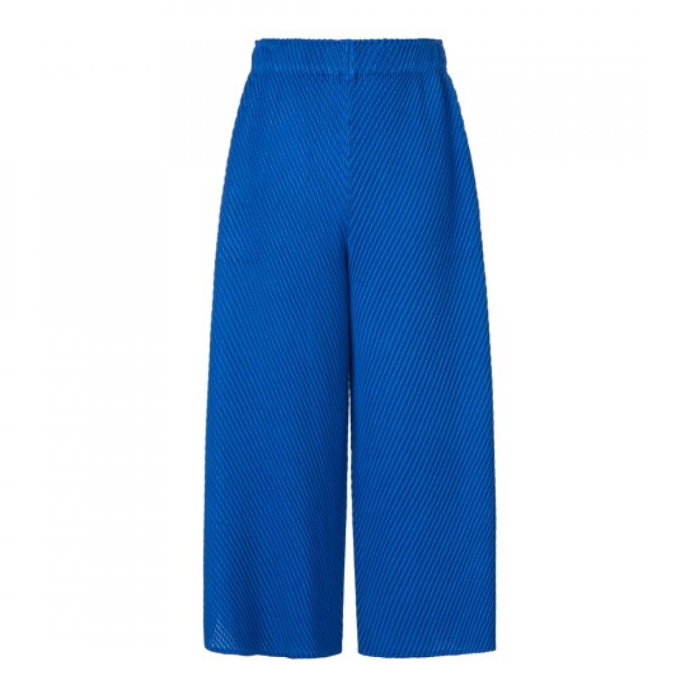 Pleats Me Oblique Waffle 7 8 Cropped Wide Leg Pants Ppptm025016