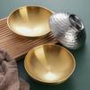 Thickened Korean Ramen Bowl High Footed Soup Bowl Tableware Stainless Steel Bowl  For Home Kitchen