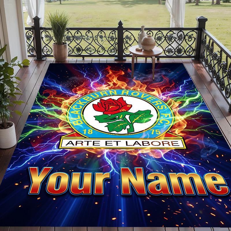 Custom Text Printed Rug Blackburn Rovers Football Non Slip Floor Carpet For Home Room Decor