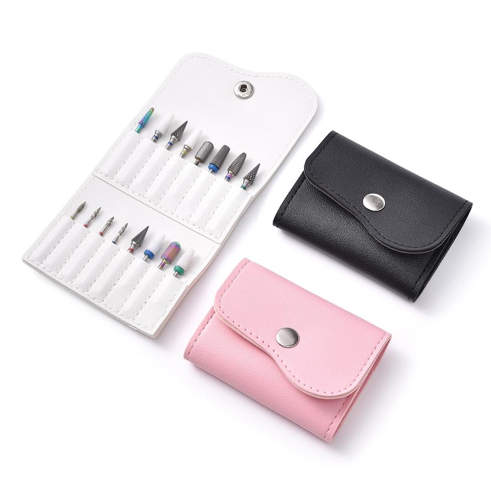 16 Steckplatz Faltbare Nagelfräser Weiche Tasche Tragbarer Halter DIY Nail Art Werkzeug Aufbewahrung Schleifen Polierkopf Taschen Maniküre Zubehör