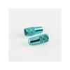 Bianchi Valve Caps A, for Presta Valves, Celeste Color with Logo, Set of 2, Aluminum.