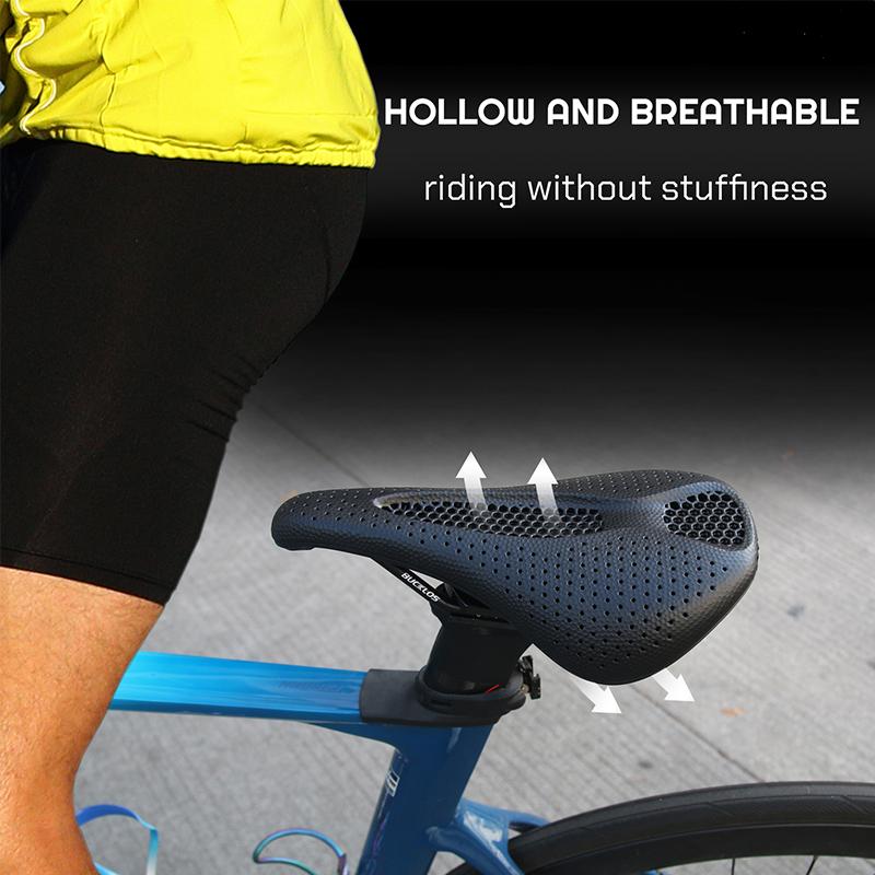 BUCKLOS 3D Printed Bicycle Seat Cushion Carbon Fiber Bike Saddle 143mm 155mm Bike Cushion Road MTB Triathlon Seat Nylon