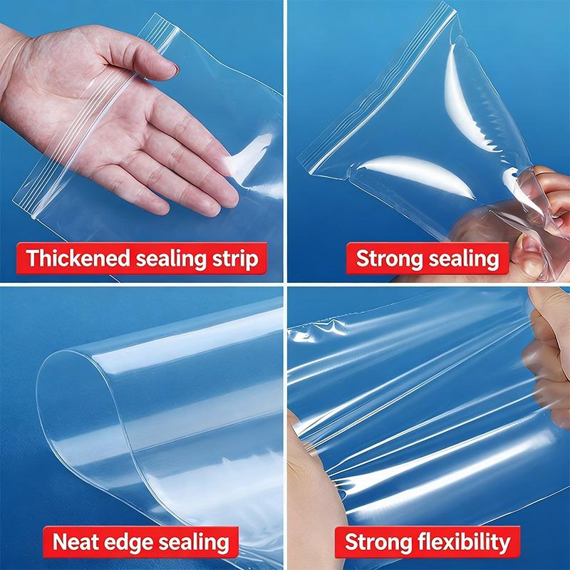 300/100x Transparent Self-sealing Bags Thickened Zipper Storage Bag for Small Jewelry Food Packing Sealing Bag Pouches Organizer