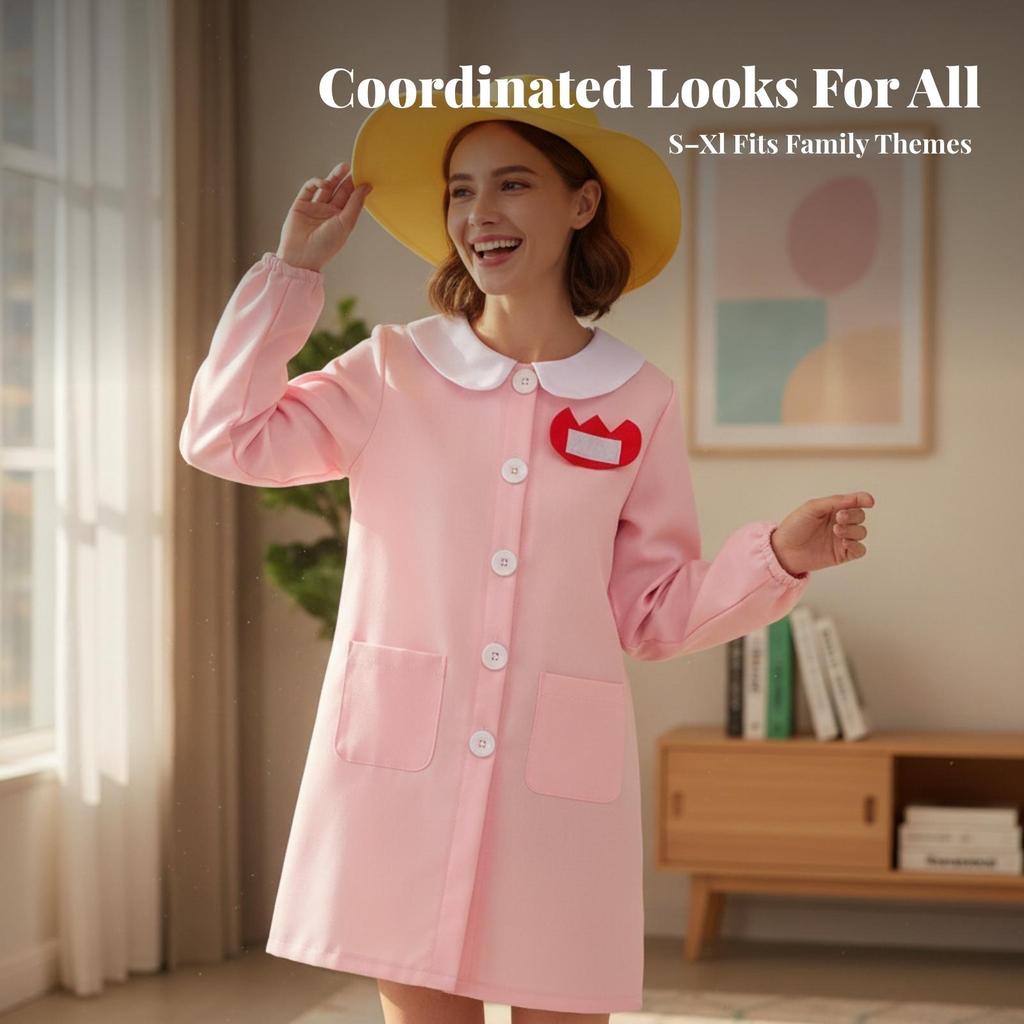 Costume with Hat and Bag Wrinkle-Resistant Outfit Stretchy for Halloween Parties