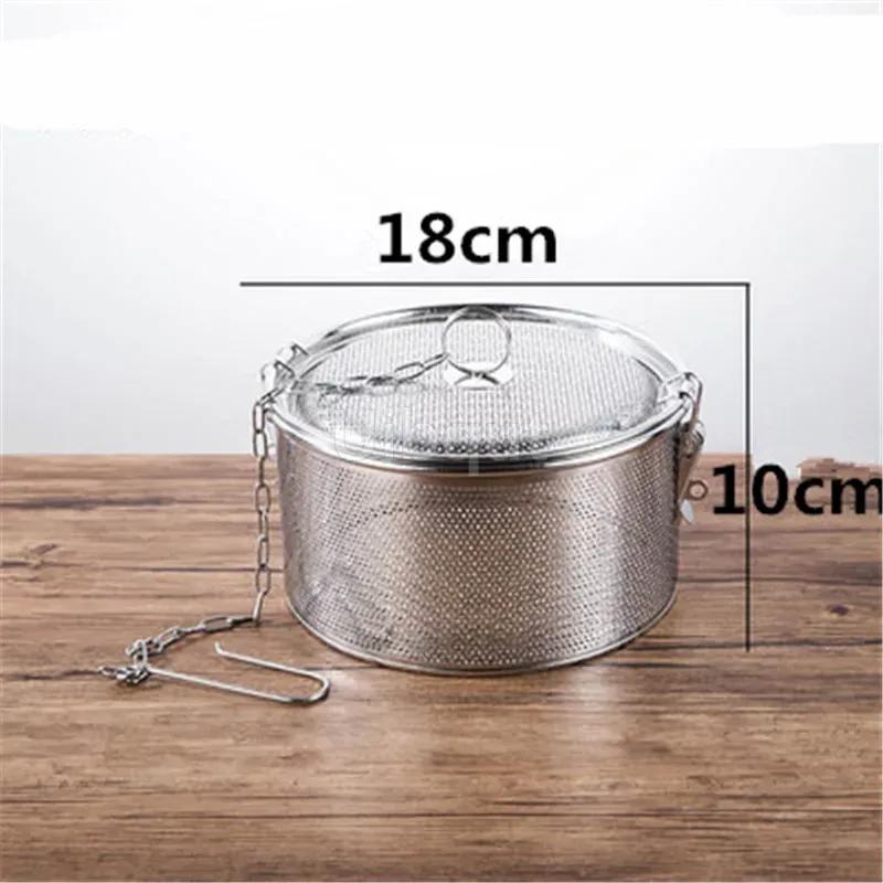 Kulatý otvor 304 nerezová ocelová kořenící taška na omáčku, polévku, chuť koření, košík, solný hrnec, oddělovač strusky, cedník, sítka